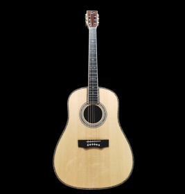 Custom slope shoulder natural blonde solid wood back side folk acoustic guitar with slot headstock handmade Maple and abalone binding