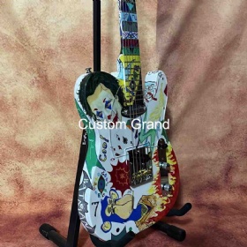 AMAZING Unique Custom Hand Painted Art Electric Guitar Right Handed TELE Electric Jimi Hendrix