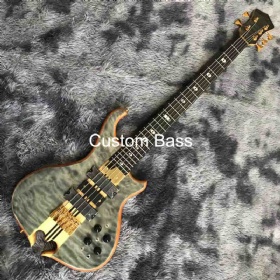 Custom Alembic Style Grand Mark King Cut Bottom Shape Neck Through Body 5 Strings Electric Guitar Bass