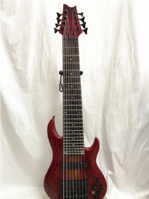 Custom 8 Strings Electric Bass with Active Pickup Burgundy White