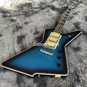Custom Iban Destroyer Style Special Body Electric Guitar with Abalone Binding in Blue