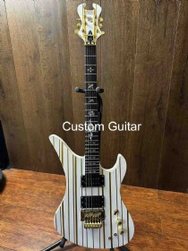 Custom schecter horn electric guitar with double shake vibrato system, kind colors, accept oem