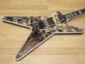 Custom Dean Dimebag Electric Guitar, Cracked Mirror, Jumbo Stainless Steel, Blackwood, Thin C-shaped Neck
