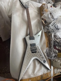 Custom Metal Top Dean Washburn Style Electric Guitar in Silver Jewelry Color