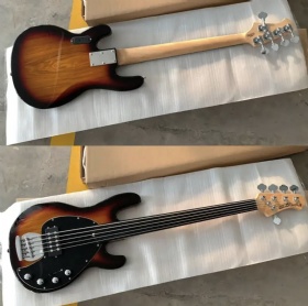 Custom Sunset finishing MusicMan MM StingRay5 electric bass with active pickups 5 strings electric bass guitar rosewood fretboard fretless bass