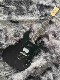 Custom Ash Body Ebony Fingerboard Single Humbucker Pickup Electric Guitar in Black Color with Matt Finishing