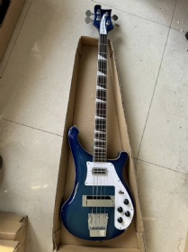 Custom 4 Strings Electric Bass Guitar in Blue Color Mahogany Body And Neck Chrome Hardware Glossy Finish