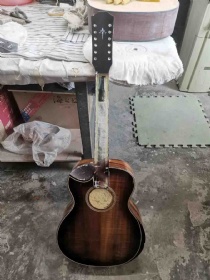 Custom 12 strings KOA Cutaway Body Corner Cut Left Handed Acoustic Electric Guitar Accept Guitar OEM