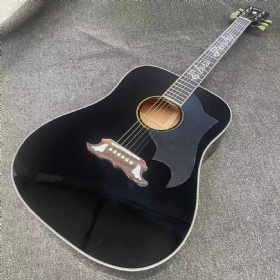 Custom Elvis Dove acoustic guitar 41 inch Dreadnought D body in black glossing finish