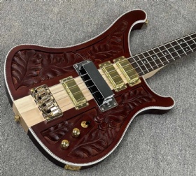 Custom Rickenbacker Style Bass Guitar Mahogany Body Lemmy Kilmister Ricken 4003 Matte Carved top Electric Bass