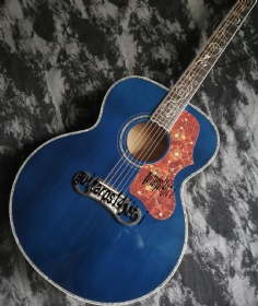 43 inch J200 series blue water ghost glossy paint abalone inlaid acoustic guitar