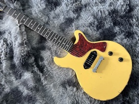 Custom GB Style Electric Guitar Hand Made Heavy Relic Yellow Color P90 Pickup