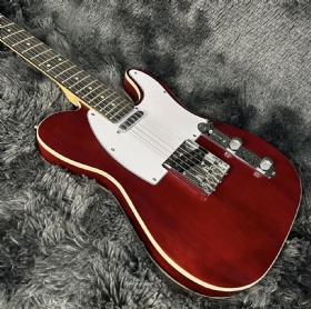Custom Tele Electric Guitar, Maple Fingerboard, Mahogany Body, Red Color, 6 Strings, 22 Frets