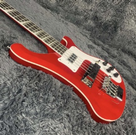 Custom Rickenbacker 4003 Bass Electric Guitar in Transparent Red Color