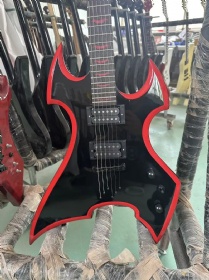 Customized high-end red binding B.C Rich Style electric guitar