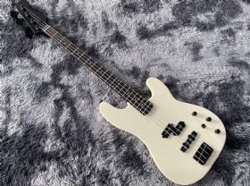 Custom 4 Strings FD Style Electric Bass Guitar in milk white color