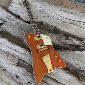 Custom BillyBo Jupiter Electric Guitar in Orange Color Cow Cactus Western Motiff Inlays