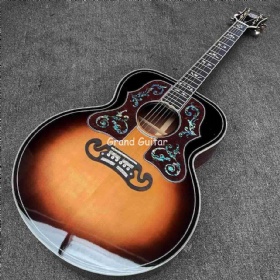 Customized AAAAA All Solid Jumbo Size Guitar Custom Shop Collector’s Edition Folk Classic Acoustic Guitar Grand SJ-200 Bob Dylan Cocobolo Back Side