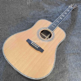 Custom 5A Solid Spruce Wood Abalone Binding Acoustic Guitar Ebony Fingerboard 41 Inch MT Style