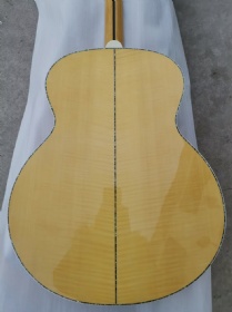 Custom 43 inch AAAAA all solid wood Jumbo acoustic guitar amber color solid flamed maple classic folk guitar