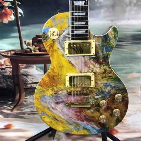 Custom GB LP Style Handpaint Electric Guitar with 2H pickup Gold Hardware Mahogany Body