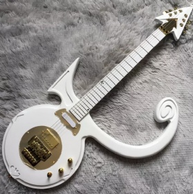 Custom Big Prince Arrow Inlay Gold Hardware Electric Guitar in White