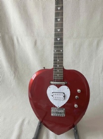 Heart Shaped Electric Guitar Short Scale Pink Mahogany Body Humbucker Pickups Professional Guitar