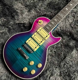 Custom Gibson Style Flamed Maple Top Ace Frehley Electric Guitar Mahogany Body Rosewood Fretboard 6 Strings