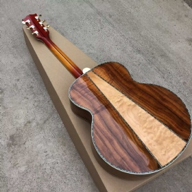 Custom Gibson Sj200 Jumbo Style Cherryburst Maple and KOA Wood Back Side Abalone Binding Acoustic Guitar