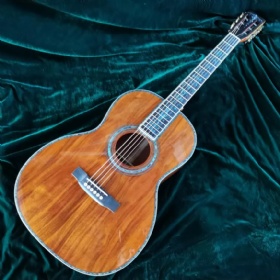 Custom Quality OOO 45 Style Acoustic Guitar with Abalone Binding Full KOA Abalone Inlay Guitar