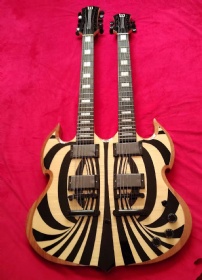 Custom Double neck W 6+12 Strings electric guitar with flamed maple top zakk guitar