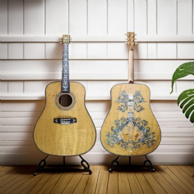 Custom Masterpiece Gold Phoebe Handcraft All Solid Vintage Dreadnought Acoustic Guitar Inspired by Martin D-100