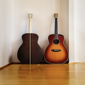 Custom 39 Inch Om Cutaway Body Acoustic Electric Guitar Dovetail Joint with 48mm Nut Width