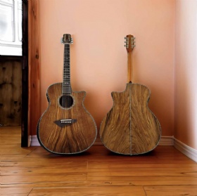 Custom All Solid Walnut GA Cutaway Acoustic Guitar with Double S1 PRO Pickup