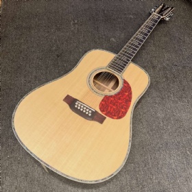Custom 12 Strings D Body Solid Spruce Top Acoustic Guitar, Martin Style