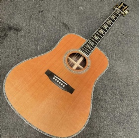 Custom M Style Solid Cedar Top D-45 Dreadnought Acoustic Guitar with Solid Rosewood Back Side, Customized Logo on Headstock