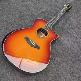 Custom Taylor Style 40 Inch 914ce Body Solid Rosewood Back Side Acoustic Guitar in Sunburst, Ebony Fingerboard