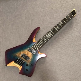 Custom Headless Steinberg 7 String Electric Guitar, Strandberg Style Fan-Shaped Seven-Strings Guitar