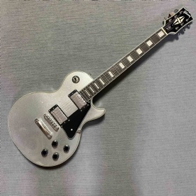 Custom Gibson Style Les Paul Metal Silver Electric Guitar