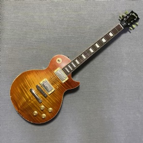 Stock Gibson Style Electric Guitar with Flamed Maple Top in Relic Matt Finishing
