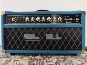 Custom Handwired Overdrive Special Reverb Head Valve Guitar Amplifier ODS50R by Grand, JJ Tubes, Suede Blue, Grand Amp Series Dumble Style Clone