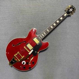 Custom Gibson ES-335 Style Semi-Hollow Jazz Electric Guitar with Bigsby
