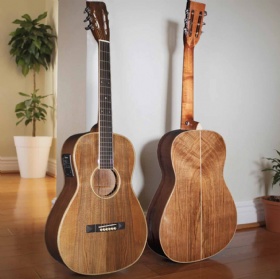 Custom Martin Style OOO SOLID Walnut Acoustic Guitar Scalloped X Bracing 12 Frets