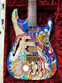Custom Su Hr Mk Carve Top F Hole Semi Hollow Hand-Painted Electric Guitar