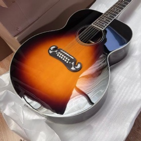 Custom Gibson GB Jumbo SJ-200 Style 12 Strings Acoustic Guitar in Vintage Sunburst