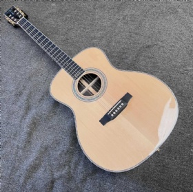 Custom OM OOO OO O Solid Spruce Top Acoustic Guitar Abalone Binding