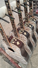 Custom Martin Style D-300 41 Inch All Solid Wood Dreadnought Acoustic Guitar AAA Spruce Rosewood Body Ebony Fingerboard Real Abalone Inlay Natural Bone, SOLID ROSEWOOD BACK SIDE