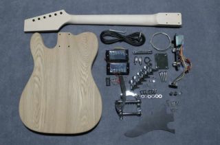 Custom 2PCS Ash Wood Body T Style Bigsby Bridge Custom DIY Guitar Kit