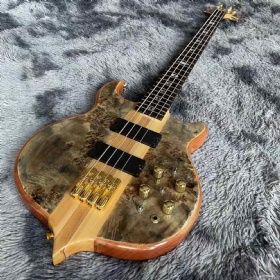 Custom Burst Maple Neck Through Body Alembic Style 4 Strings Electric Bass Neck Through Body Electric Guitar Bass with 9V Active Pickup Accept Customize Orders