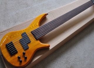 Custom Elm Body 7 Strings Fretless Electric Bass with Rosewood Fretboard Accept OEM Customized